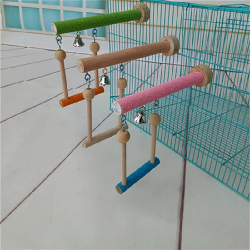 

Bird Toys Wooden Hamster Parakeet Hammock Swing Hanging Bridge Chew Toys Scrub Stick Birds Accessories Cage Supplies