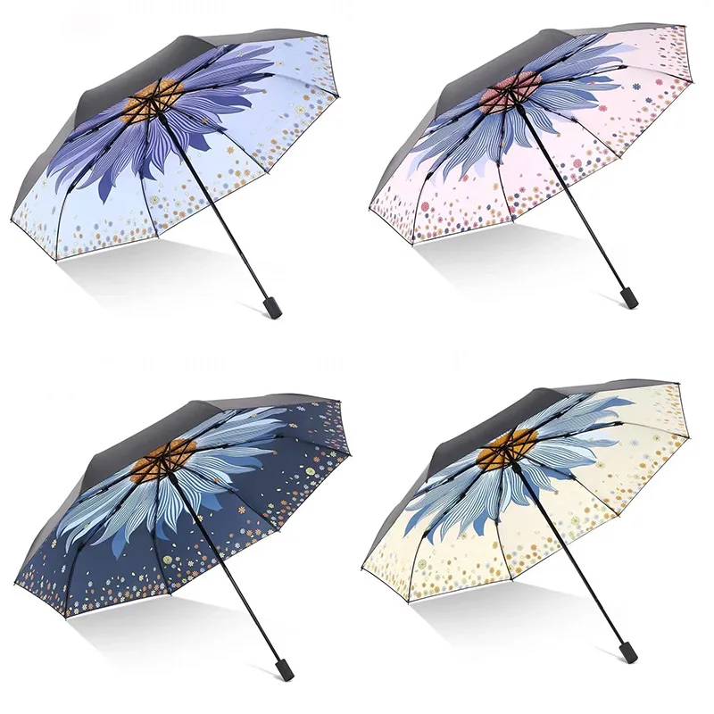 Бренд Auti-UV, модный зонтик для дождя, женский, Подсолнух, складной зонтик, Modish, качественный, ветрозащитный, солнцезащитные зонты, для девушек, большой, женский подарок