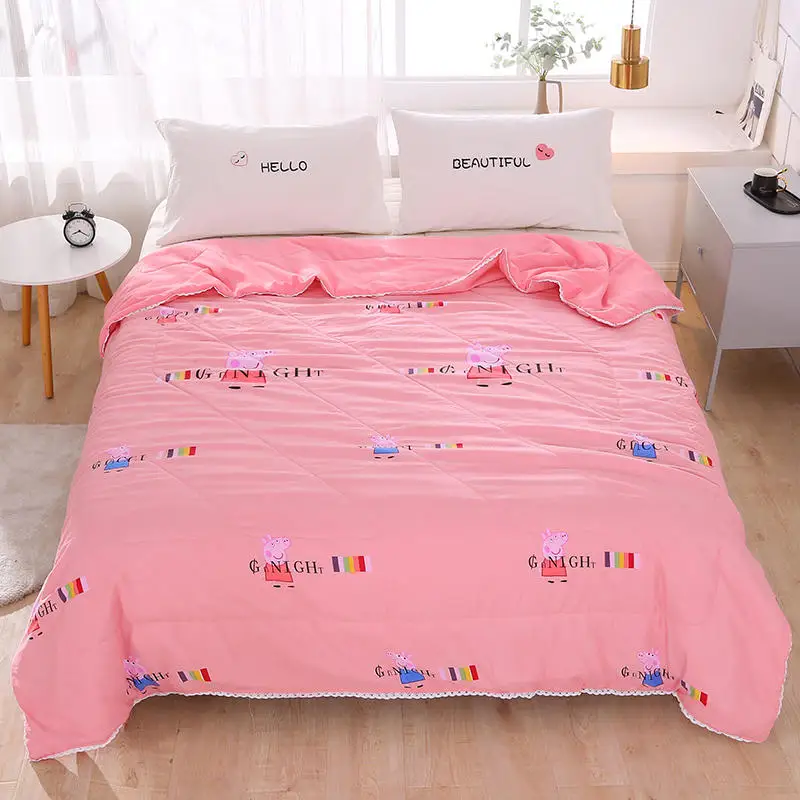 Leaf Pattern Soft Skin-friendly Summer Duvet Washed Cotton Thin Quilt Children Adults Duvet Pillowcase Wholesale(200x230cm