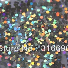 Лазерные серебряные круглые пайетки Блестки для творчества ногтей 30 г/лот