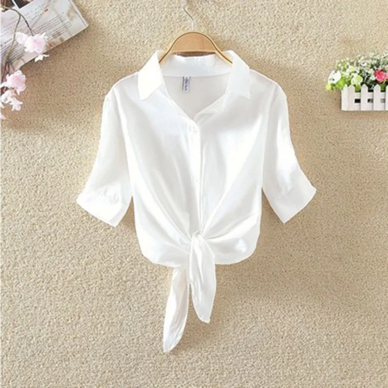 2020 Women Blouse Summer Striped White Shirts Women Tops Short Sleeve Fashion Office Chiffon Shirt Blusas Feminino Plus Size 4XL white blouse for women Blouses & Shirts