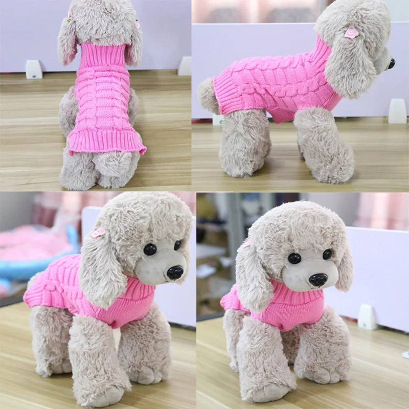 Winter Pet Dog Sweaters Classic Pullover Knit Twist Rope Striped Puppy Cat Chihuahua/Dachshund/Bulldog Small/Large Dog Clothes