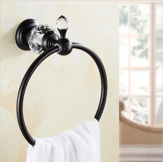 Luxury Crystal Brass Gold Towel Ring,Towel Holder, Bathroom Accessories home decoration useful Free Shipping luxury brass gold towel ring towel holder towel bar bathroom accessories free shipping