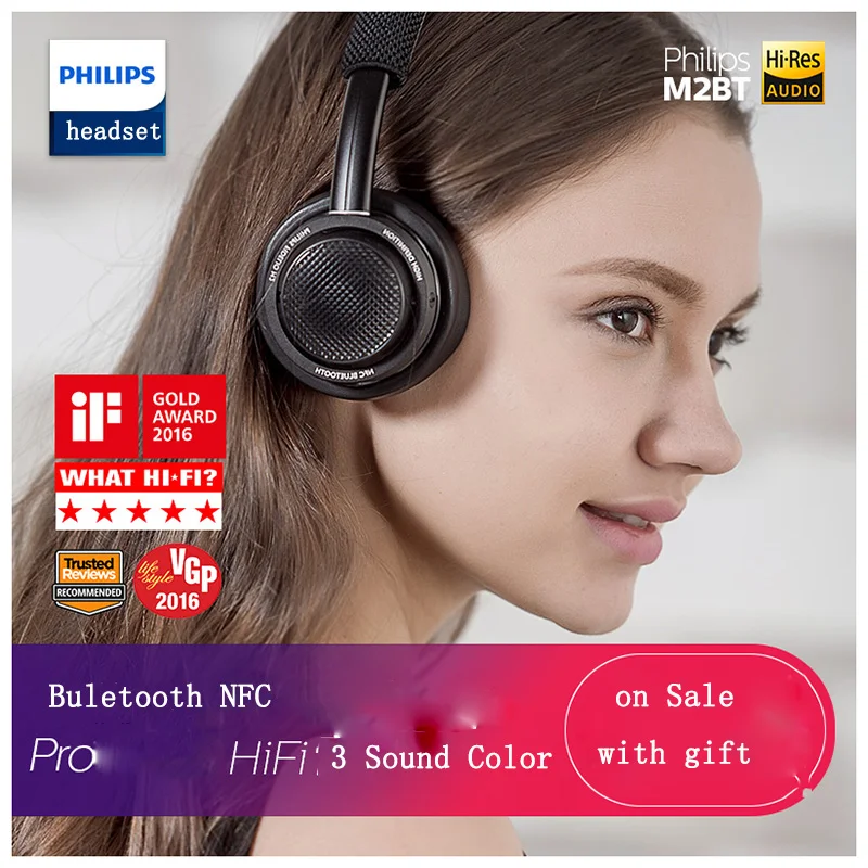 Оригинальная Беспроводная bluetooth гарнитура Philips M2BT/00 с высоким разрешением HIFI NFC