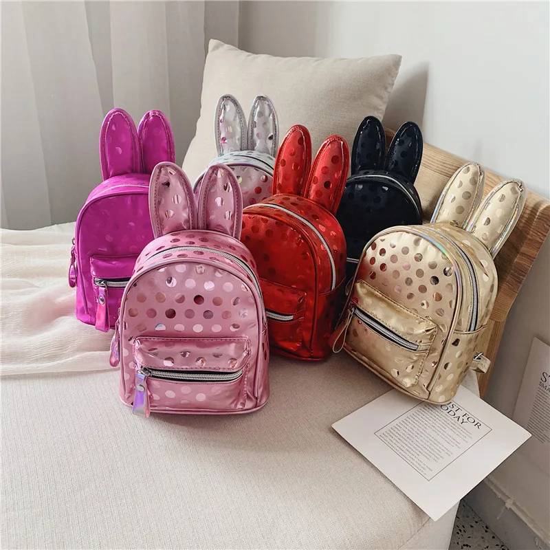 

Women Mini Backpack Cute Rabbit Ear Shoulder Bag for Kids Girls Leather School Bags Children Travel Backpack