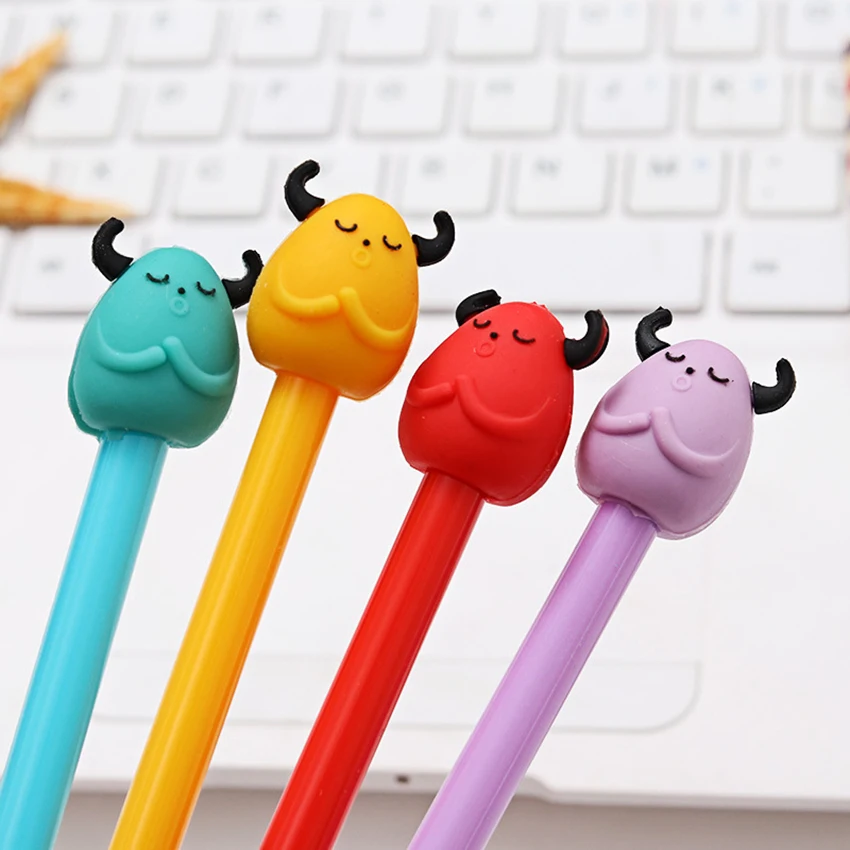 

1 PC 0.28mm Cute Black Little Devil Gel Pens Kawaii Stationery Material Escolar Office School Supplies Papelaria Kids Gifts