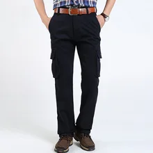 Зимние брюки карго, мужские флисовые теплые брюки, мужские военные повседневные Прямые брюки, мужские хлопковые мужские штаны размера плюс 30-44