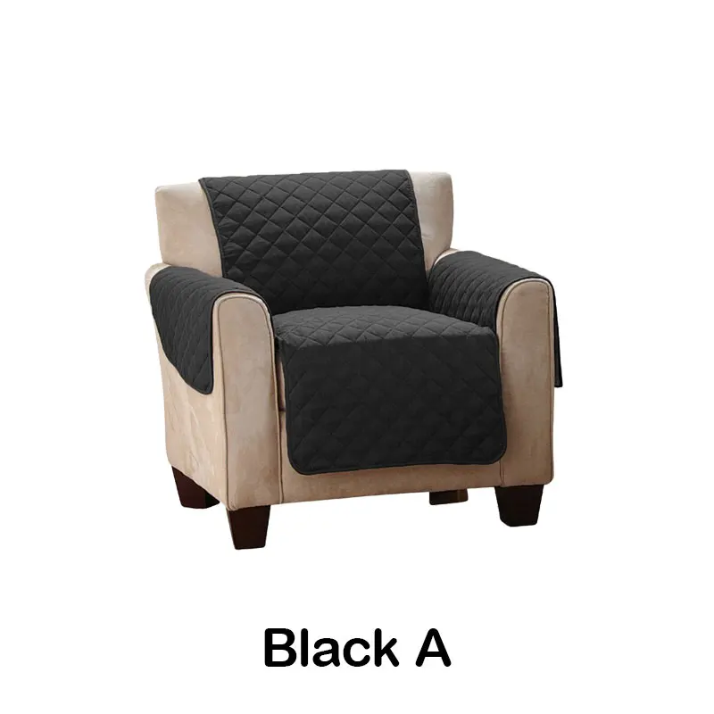Водонепроницаемый стеганый диван Чехлы для собак Домашние животные Дети Противоскользящий диван кресло-кровать Чехлы кресло, мебель протектор 1/2 местный - Цвет: Черный