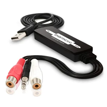 

USB Audio Capture Card Grabber for Vinyl Cassette Tapes to Digital MP3 Converter, Support Mac & Windows 10/8.1/8/7/Vist
