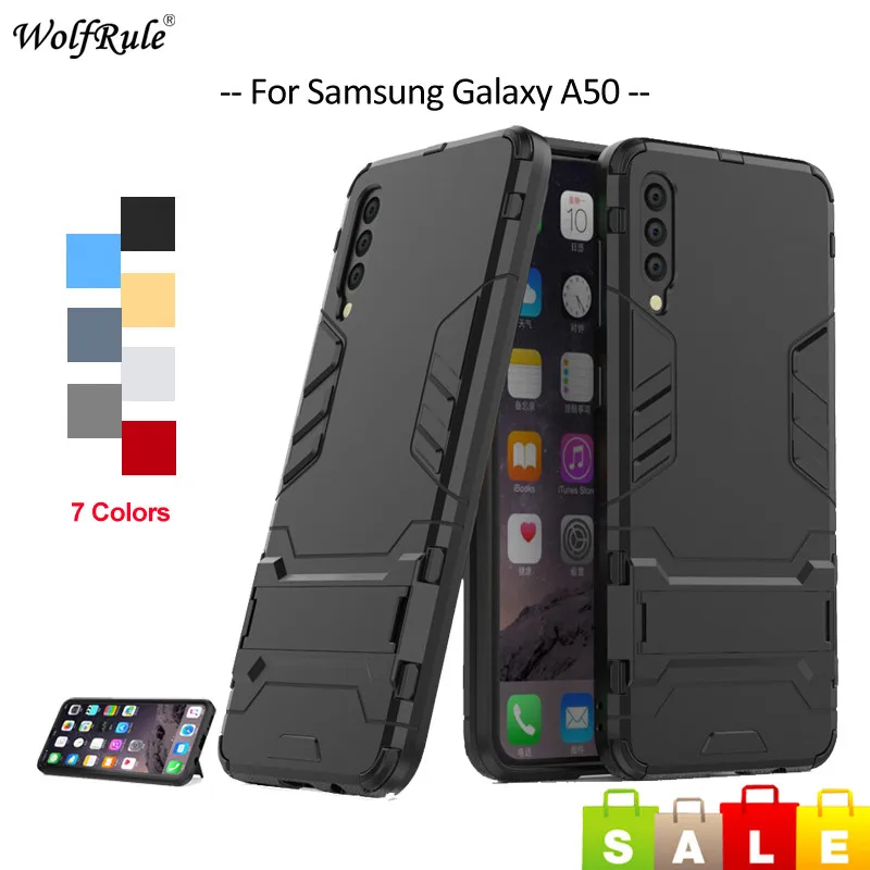 

For Cover Samsung Galaxy A50 Case TPU & PC Holder Bumper Phone Case For Samsung Galaxy A50 Cover For Samsung A50 A505 6.4''
