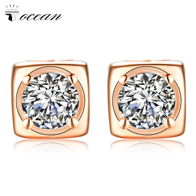 

Tocean Rose Gold Color Hot Sale Romantic Jewelry Wedding Stud Earrings for Women AAA Zircon Engagement Accessories Gift A369