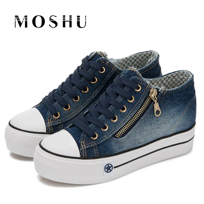 Navy blue Модные женские кроссовки; Повседневная обувь из вулканизированной кожи; tenis feminino; удобная женская текстильная обувь; женские кроссовки на шнуровке; zapatos mujer; - Цвет: Navy blue