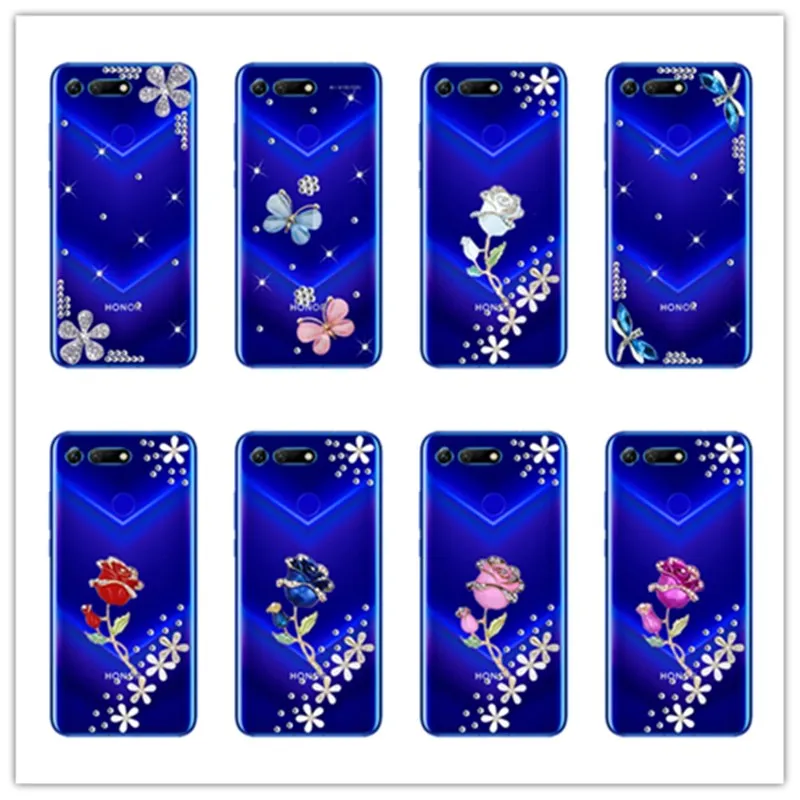 Блестящий чехол со стразами для Huawei honor 20 pro 20i 10i View 10 V20 V10 блестящий телефона Y9 Y7 Y6