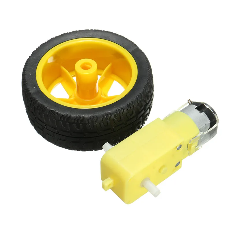 

DC 3-6V Gear Motor 48:1 + 65 x 26mm Plastic Tire Wheel For-arduino Smart Car