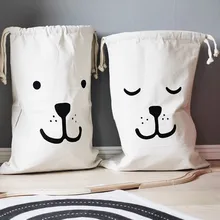 INS popular 100% canvas material FOR kids and the children’s room clear up clothing&toy bag Storage Bags