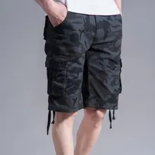 Летние мужские уличные свободные камуфляжные шорты с множеством карманов мужские прямые повседневные шорты-карго Camo Bermuda Masculina