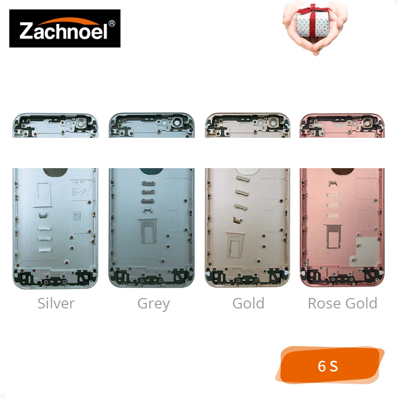 

Back Housing for IPhone 6S Battery Door Cover Case Middle Frame Chassis Body Replacement Gold Black Silver Free Custom IMEI