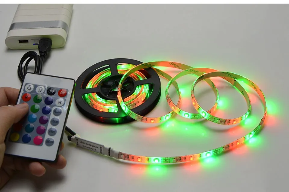 1 м, 2 м, 3 м, 4 м, 5 м, водонепроницаемая светодиодная лента с USB и RGB декором, 2835 SMD, 5 В, HD ТВ, лампа с подсветкой, плоский экран, ЖК-телевизор, настольный ПК, смещенное освещение