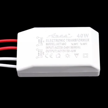 

1pc 40W 12V Halogen LED Lamp Electronic Transformer Power Supply Driver Adapter Worldwide/xj