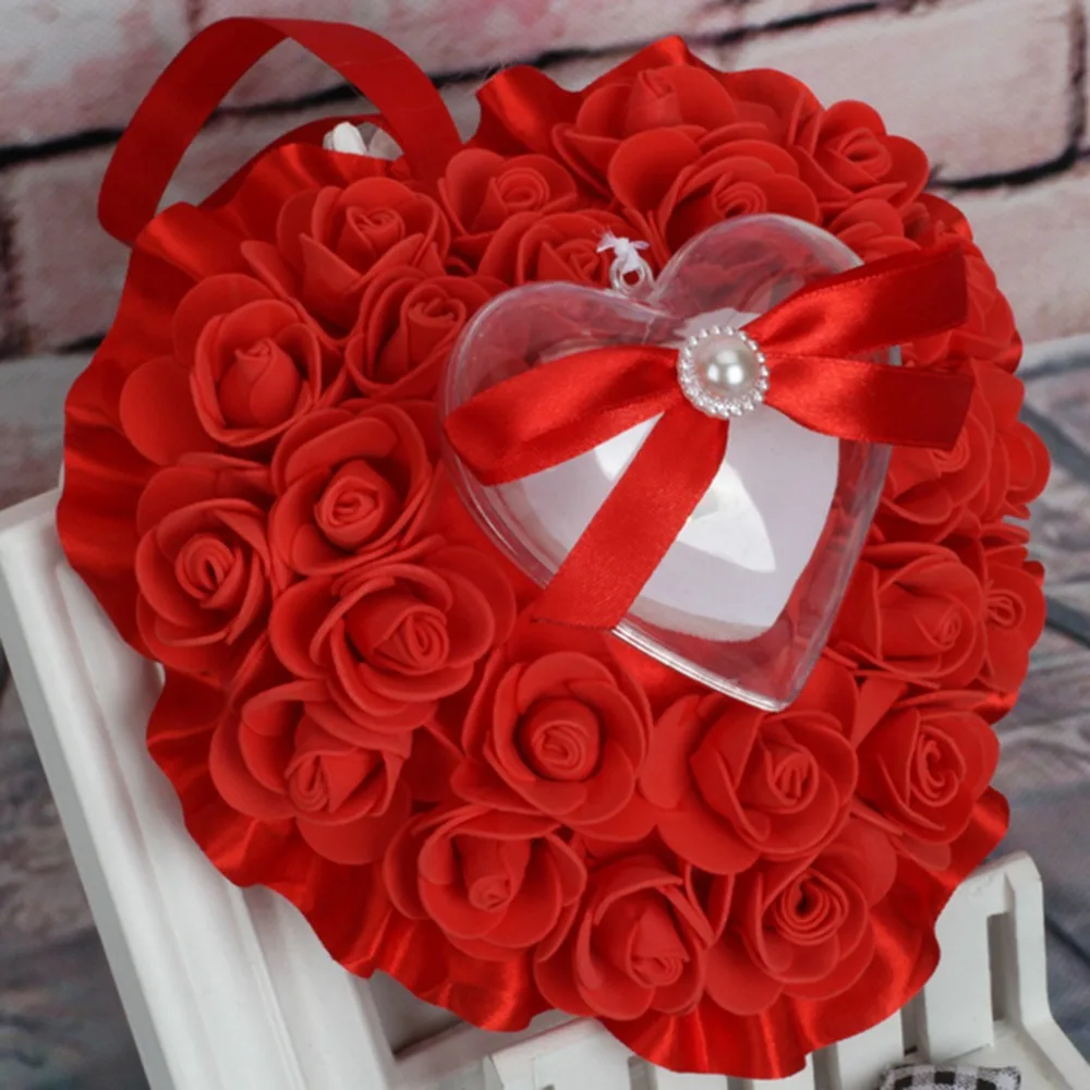 JAVRICK, романтическая коробка для хранения колец, подушки, декоративные подушечки, свадебные украшения, подарки