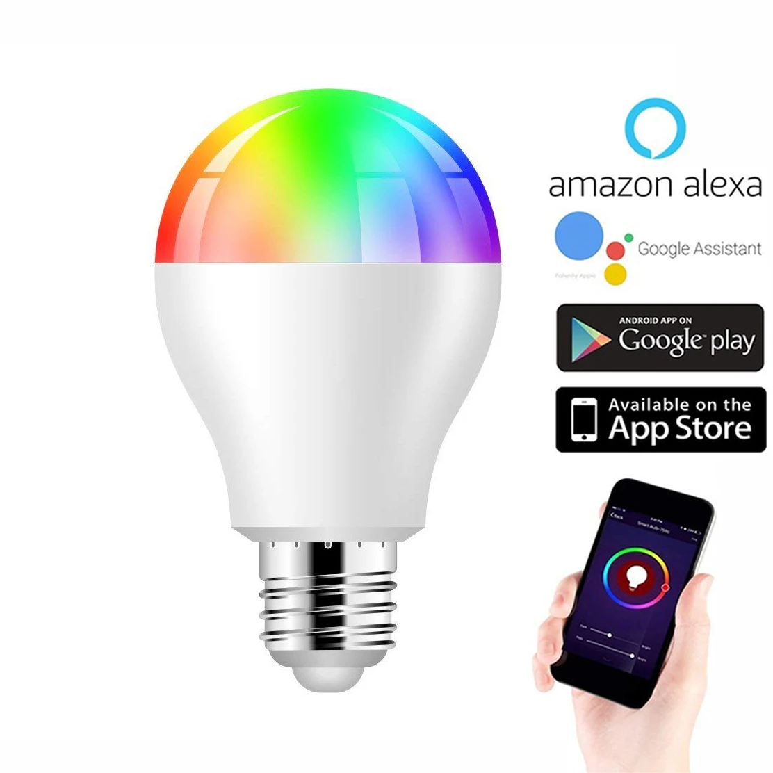 

WiFi Smart LED Light Bulb E26 Lamp Dimmable White (3000K,700LM) 60W Equivalent Homekit Compatible with Alexa and Google Home
