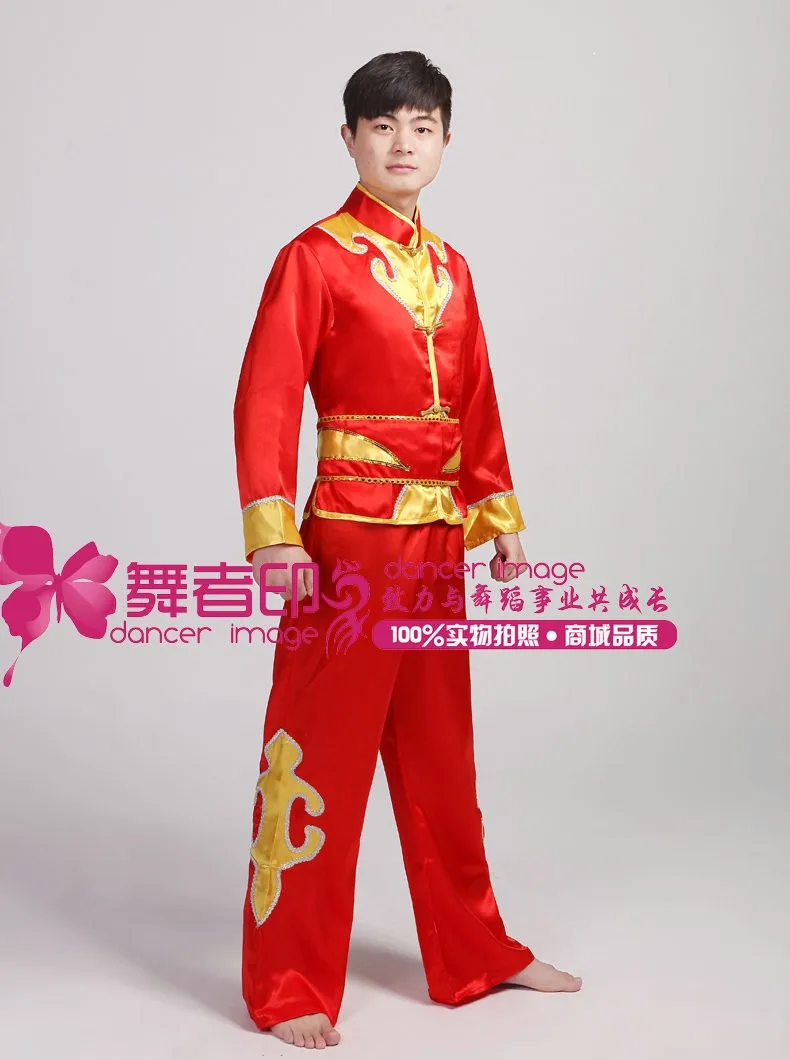 Chinese Drum wear folk dance costumes male fan yangko dance modern dance special stage performance costumes