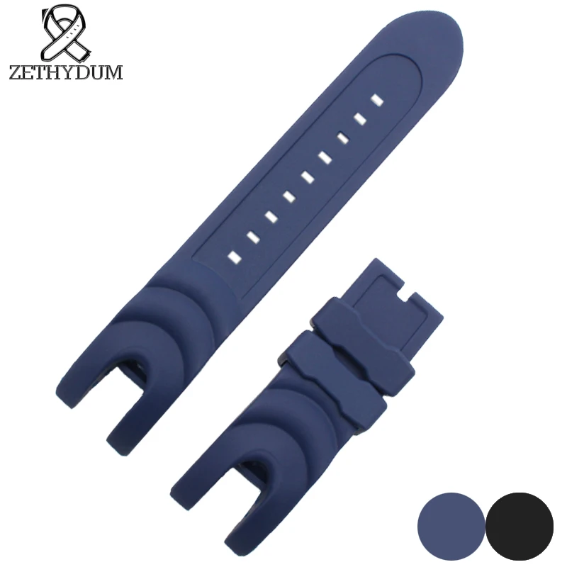 

Waterproof silicone bracelet 26*24mm watch belt black rubber watch strap charm watch strap stainless steel clasp