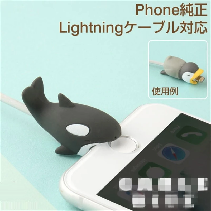 

Dropshipping Cartoon Charging Cable Phone Bite Accessory Protects Chompers Animal Doll Model Funny Bite USB Cable Gadget BH01