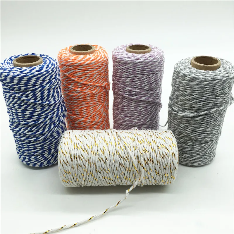 DIY 100meters/roll 2ply Bakers Twine String Cotton Cords Rope for Home Handmade Christmas Gift Packing Craft Projects Wholesale | Дом и сад