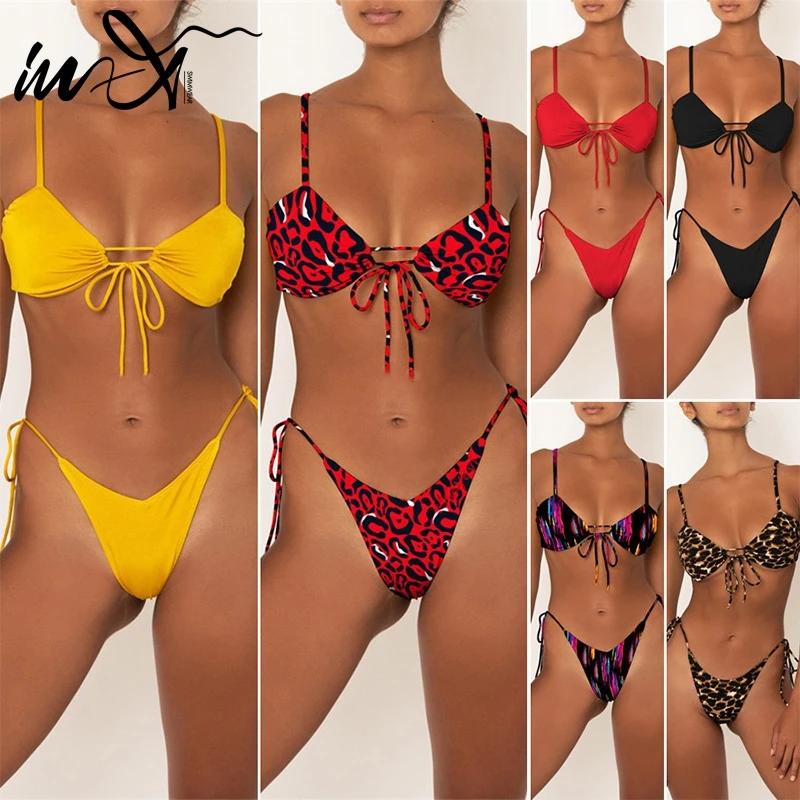 In-X Leopard brazilian bikinis 2019 mujer High cut swimsuit female string push up swimwear Micro sexy bikini Summer bathing suit