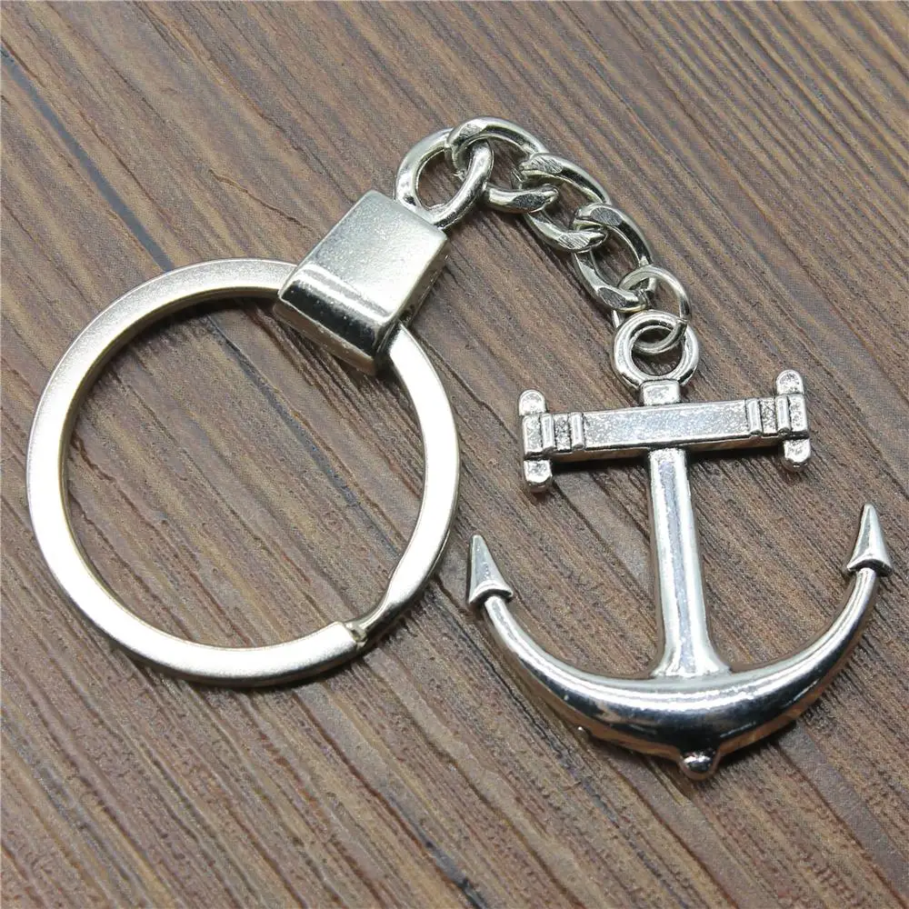 

Keyring 33x29mm Anchor Antique Silver Color Men Jewelry Car Key Chain Ring Holder Souvenir For Gift
