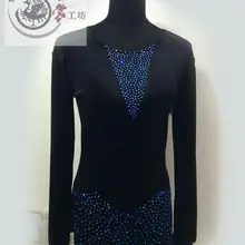 Новые мужские туфли для латинских танцев костюмы Длинные рукава со стразами туфли для латинских танцев тела, бархатная верхняя одежда, для мужчин, конкурс латиноамериканских танцев рубашки S-4XL