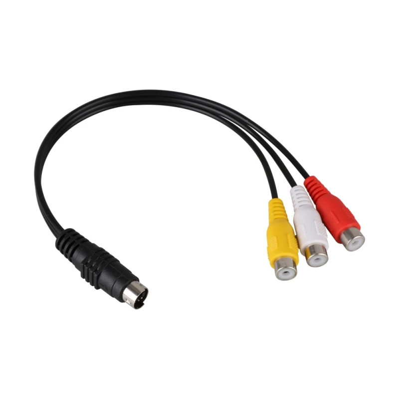 Аудиокабель 4 Pin S-Video to 3 RCA Женский Кабель-переходник для телевизора для ноутбука с Female RCA порт и 4-контактный S-Video Порт