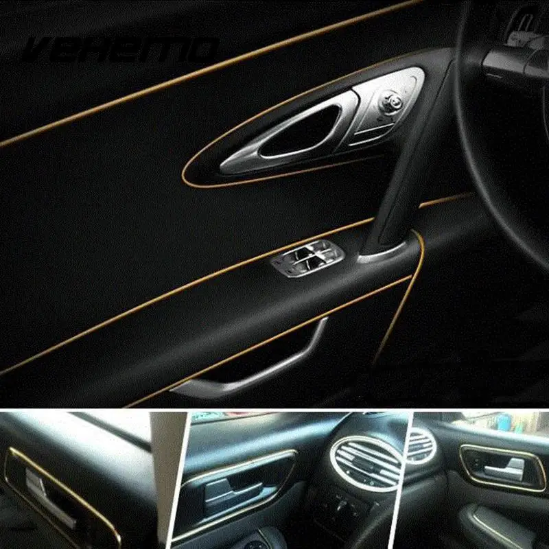 Piezas exteriores interiores de 5 metros para el coche, cinta decorativa para puerta de PVC, Panel de tablero automático, moldura, tira de decoración para coche- estilo Piezas exteriores interiores de 5 metros para el coche, cinta decorativa para puerta de PVC, Panel de tablero automático, moldura, tira de decoración para coche- estilo