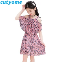 Cutyome Leopard Kids Dresses For Girls 2019 Summer Fashion Off Shoulder Chiffon Party Dress Teenage Girls Beach Sundress 9 13 14 Cutyome Leopard Kids Dresses For Girls 2019 Summer Fashion Off Shoulder Chiffon Party Dress Teenage Girls Beach Sundress 9 13 14