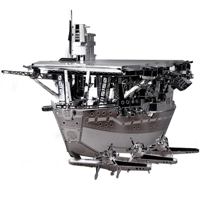 MU 3D металлические головоломки Janpan мини авианосцев Акаги модель здания комплект YM-N018-S DIY 3D лазерная резка собрать игрушки головоломки