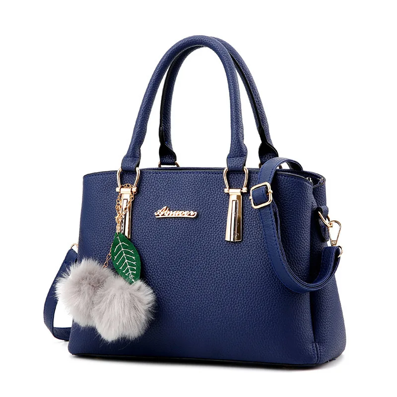Женская кожаная сумка, черная винтажная сумка на плечо, сумка через плечо, роскошные сумки для женщин, дизайнерские сумки-мессенджеры A10403 - Цвет: dark blue women bag
