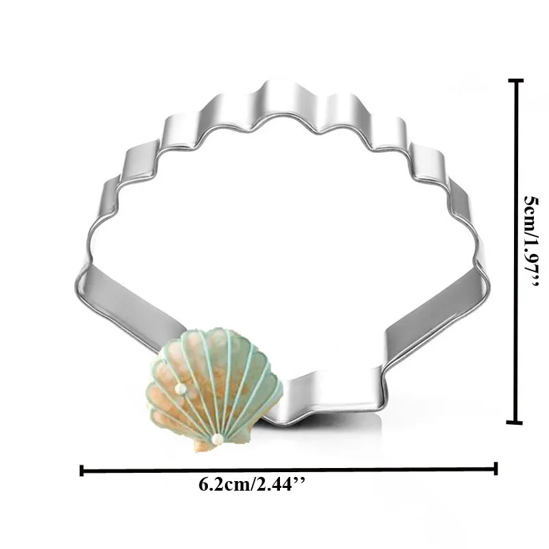 Формочка для рождественского печенья печенье плесень Пособия по кулинарии инструменты раковины sea shell seashell улитки морские звезды Сталь вырезать формы форма именинного торта - Цвет: Shell