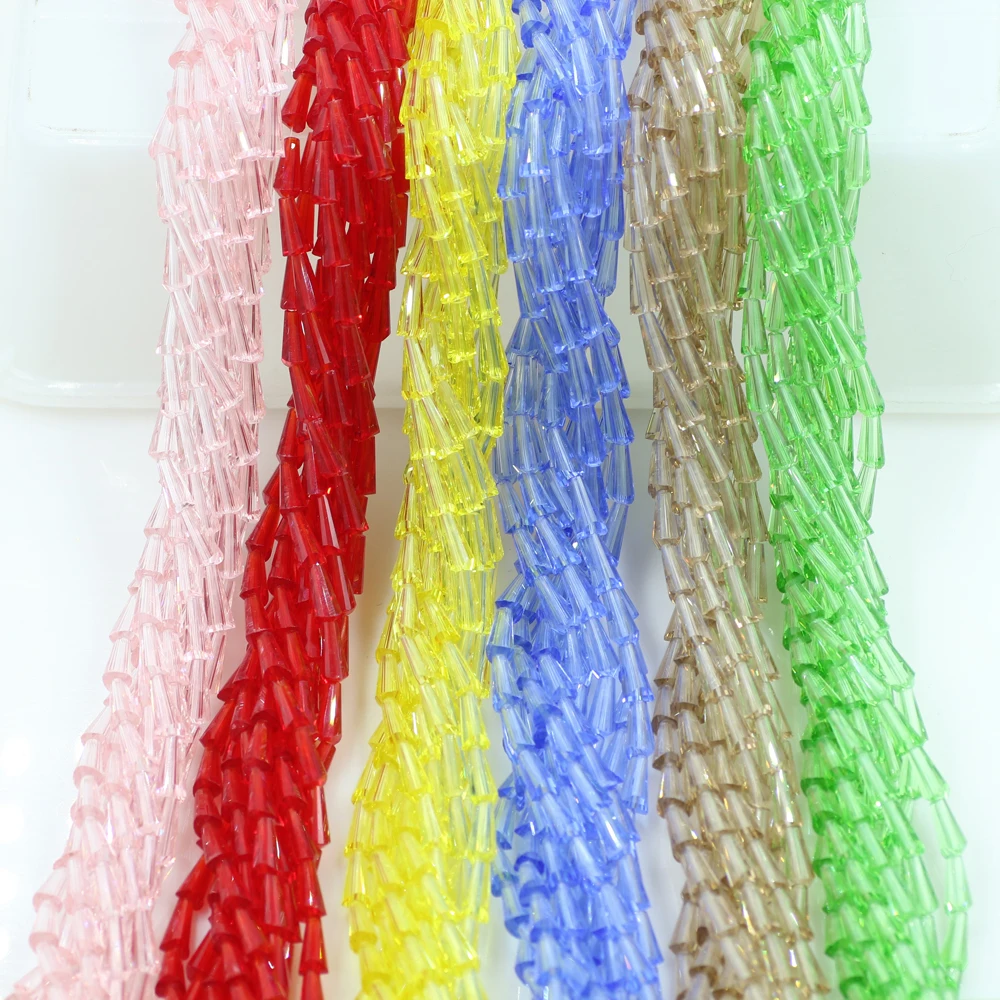 

ZHUBI Jewelry Making Beads 3*6/4*8MM European Crystal Glass Tube Spacer Tower Quartz Lampwork Beads Crafts Material Wholesale