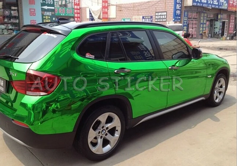 apple green chrome mirror film car wraps 44
