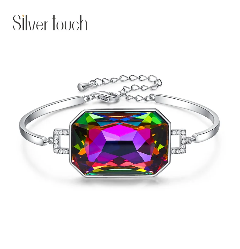 Регулируемый браслет для женщин с кристаллами Swarovski европейский и американский увеличенный браслет