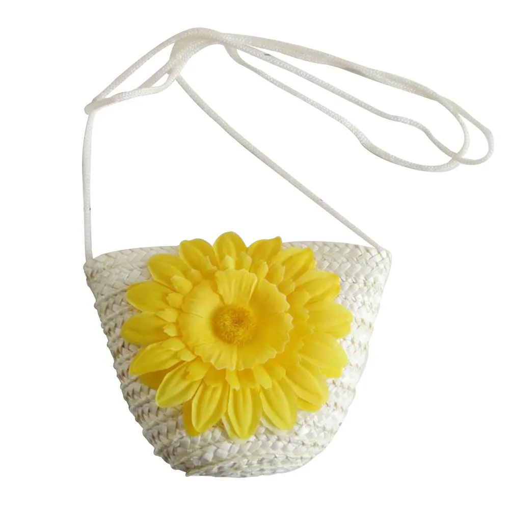 

New Fashion Korean Style Women Summer Mini Floral Straw Bags Beach Tote Shoulder Bag Handbag WML99