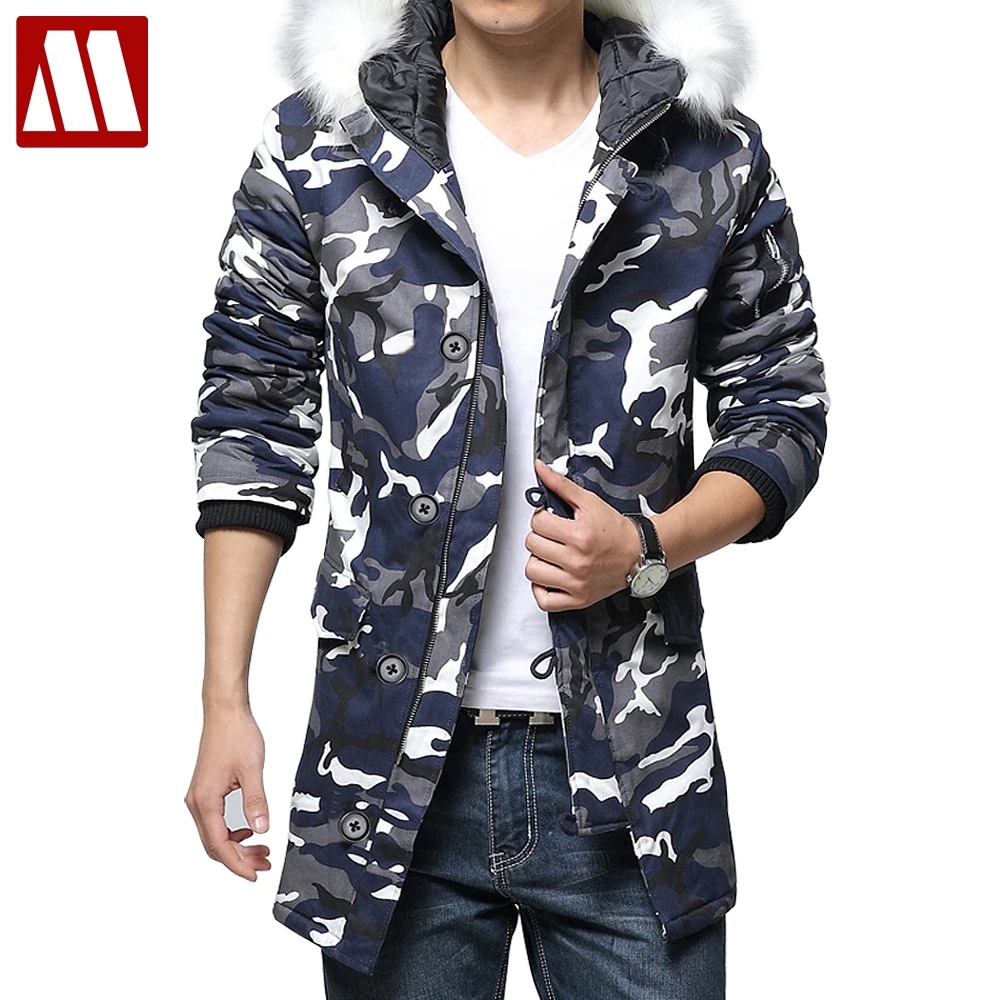 

2019 Men Winter Camouflage Padded Jackets Veste Hmme Parkas Jaqueta Maculina Men's Casual Fashion Slim Fit Coats Wadded Jackets