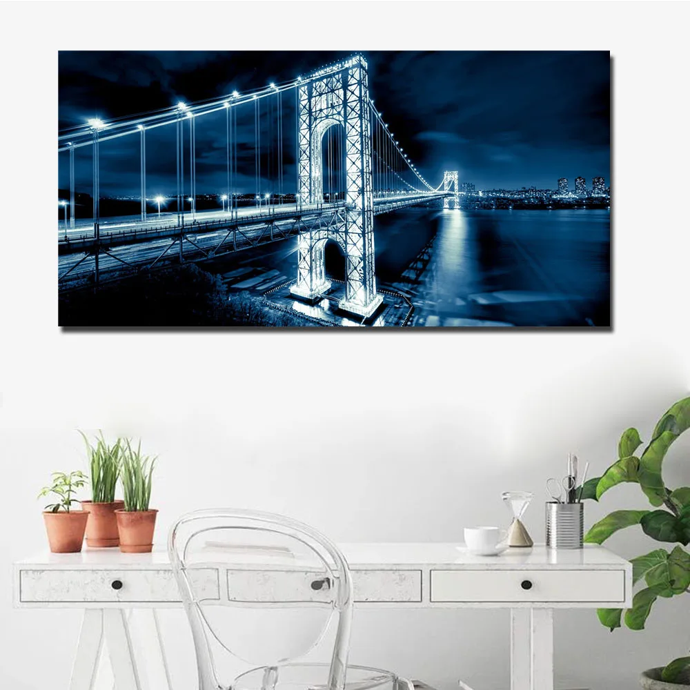 city night view canvas  wall art painting (2)