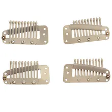 100 шт. 3,8 см 10 зубов чёрный; коричневый боковой Снейп зажим для волос для плетение для удлиннения волос Weave и Искусственные парики, Силиконовая задняя заколки для волос