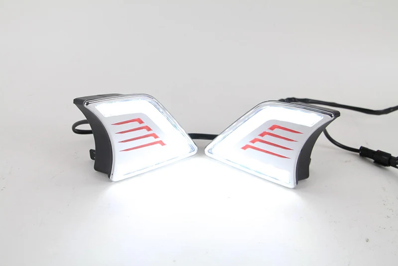 Автомобильная проблесковая 1 пара светодиодный DRL Дневной светильник Противотуманные фары для Toyota Hilux Vigo 2012 2013 автомобиля 12V Автоматический запуск светильник s