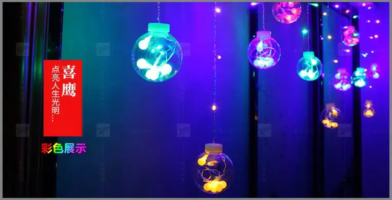 IWHD Navidad светодиодный Рождественский светильник, 220 В, большой хлопковый шар, Декоративный Рождественский светодиодный гирлянда, сказочные гирлянды, Luzes De Natal