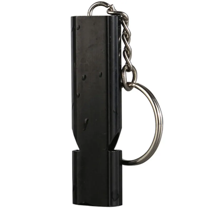 

new High Quality Double Pipe High Decibel Aluminum Outdoor Emergency Survival Whistle with lanyard Cheerleading Whistle hot sale