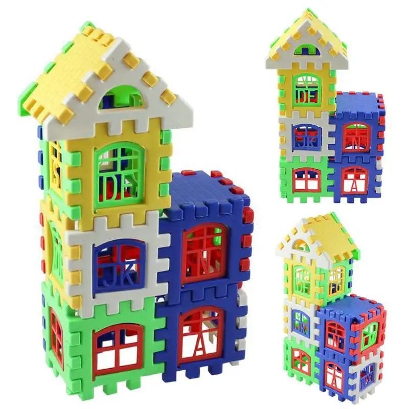 24 шт./лот Конструкторы для детей Пластик разноцветная Шестерня блоки детские дом строительные блоки Развивающие обучающие игрушки
