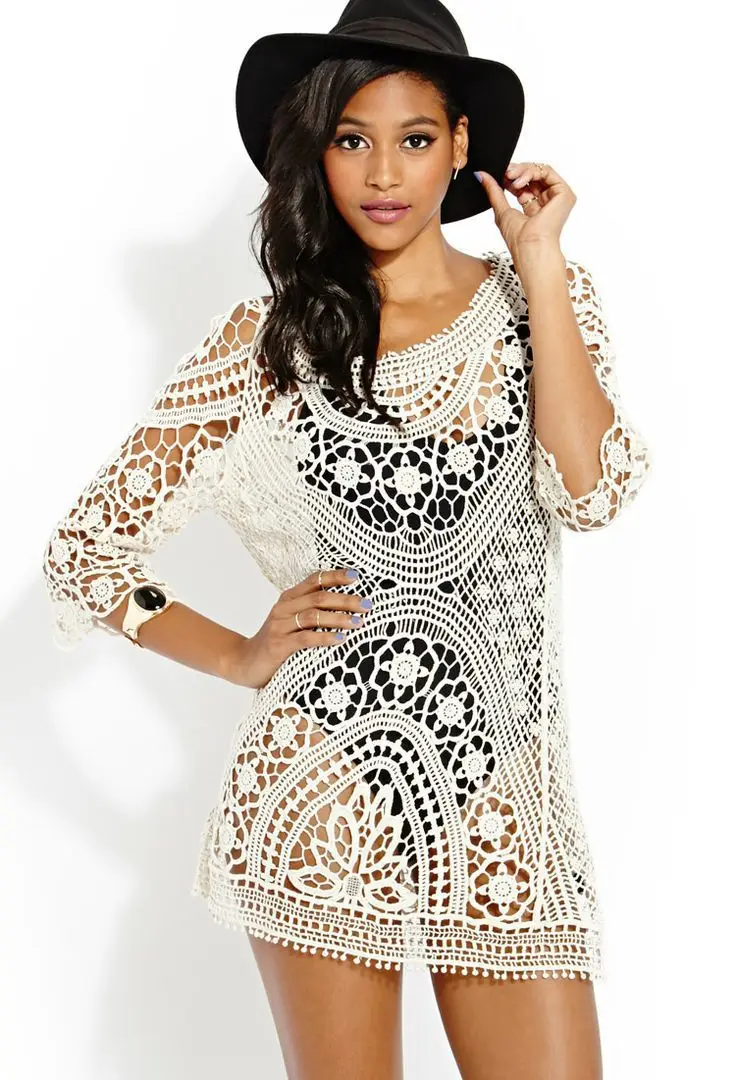 white net beach dress